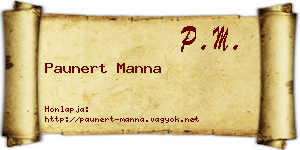 Paunert Manna névjegykártya